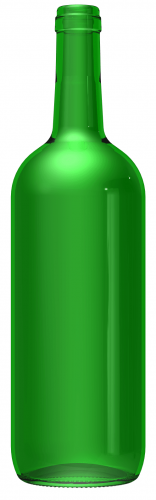 Botella de vidrio verde cilíndrica 1 lt